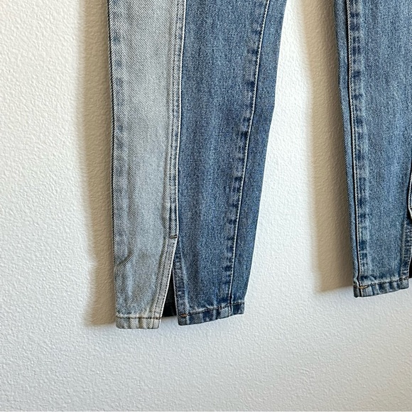 Blank NYC Blue Two Tone Split Hem High-Rise Crop Jeans Size Various - Picture 3 of 11